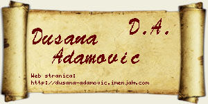 Dušana Adamović vizit kartica